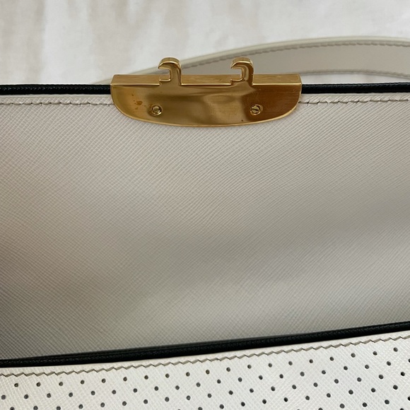 Prada white leather shoulder bag/clutch - Picture 7 of 11